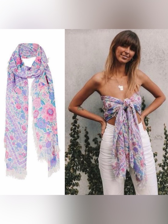 Spell Accessories - Spell - BABUSHKA VINTAGE TRAVEL SCARF- LAVENDER - NWT
